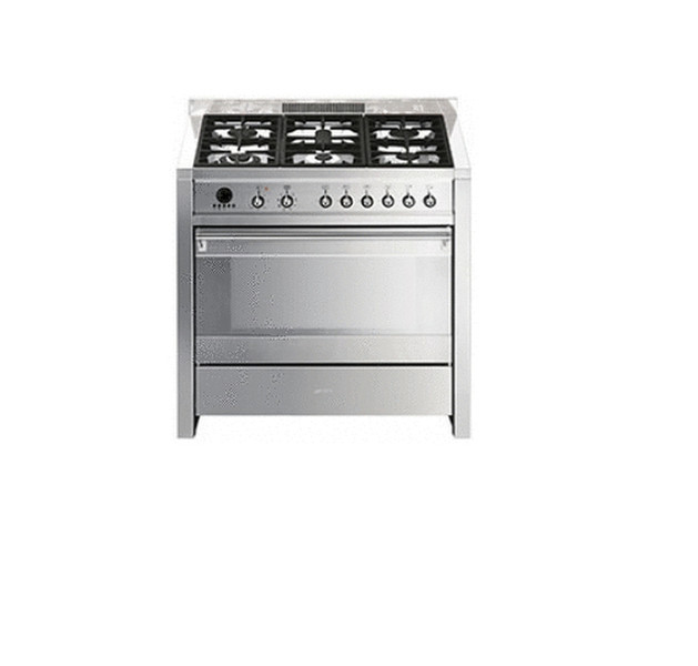 Smeg CS197 Freistehend Gas hob A Edelstahl Küchenherd