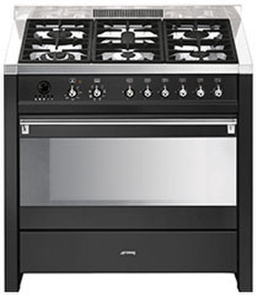 Smeg CS19A-7 Отдельностоящий Gas hob A Черный