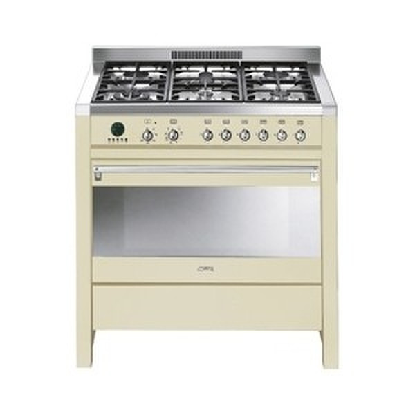 Smeg CS19P-9 Freistehend Gas hob A Cremefarben