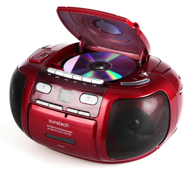 Sunstech CXUM50 Аналоговый 1Вт Красный CD радио