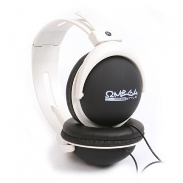 Omega FH0200B Binaural Kopfband, Nackenband Schwarz, Weiß Mobiles Headset
