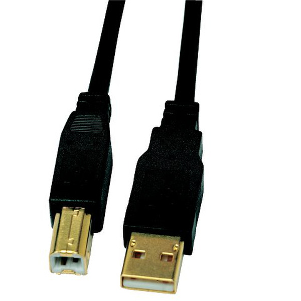 Addison USB 2.0 A-B Gold Device cable 3m Black USB cable