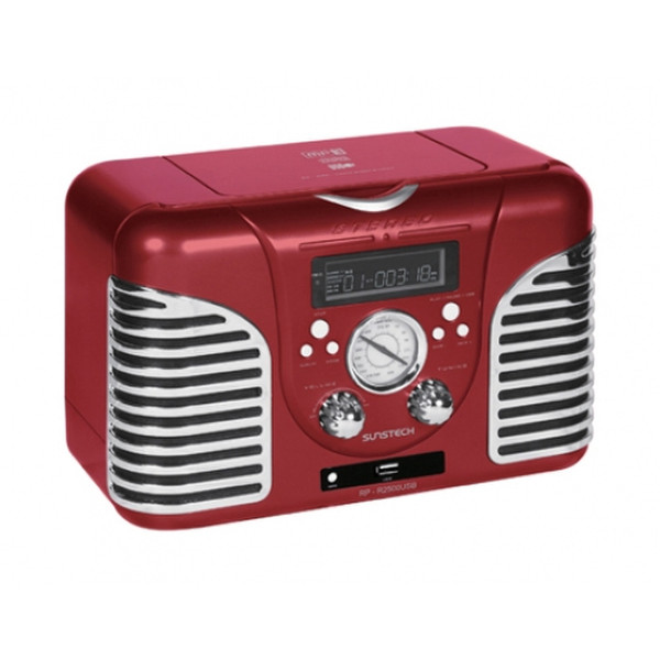 Sunstech RPR2500USB Analog 3W Red CD radio