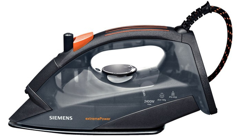 Siemens TB36EXTREM Steam iron Titanium soleplate 2400W Black,Orange iron