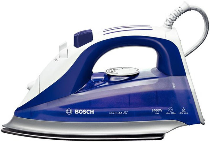 Bosch TDA7625 Dry & Steam iron Palladium soleplate 2400W Blau, Weiß Bügeleisen