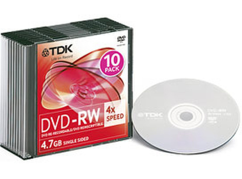 TDK Slimcase 4x 10-pack 4.7ГБ DVD-RW 10шт