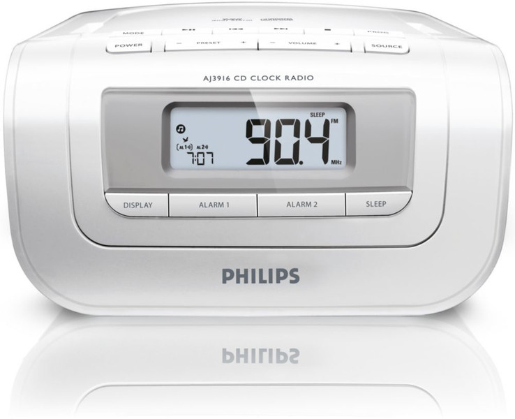 Philips AJ3916/05 Цифровой 2Вт Белый CD радио