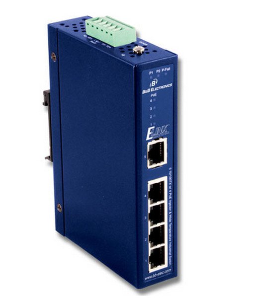 B&B Electronics EIR408-T Неуправляемый L2 Gigabit Ethernet (10/100/1000) Синий сетевой коммутатор