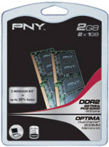 PNY Sodimm DDR2 667MHz (PC2-5300) kit 2GB 2GB DDR2 667MHz Speichermodul