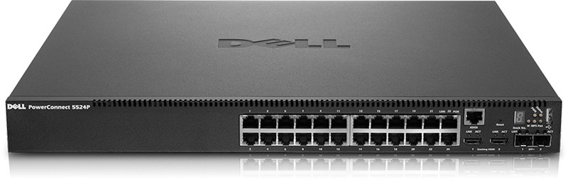 DELL PowerConnect 5524P Управляемый L2 Gigabit Ethernet (10/100/1000) Power over Ethernet (PoE) 1U Черный