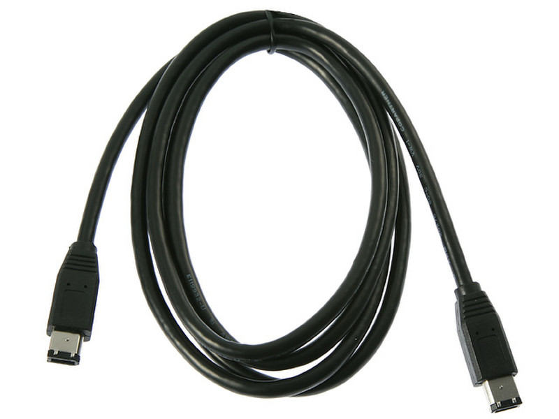 Rosewill 6 ft IEEE1394 1.8m 6-p 6-p Black firewire cable