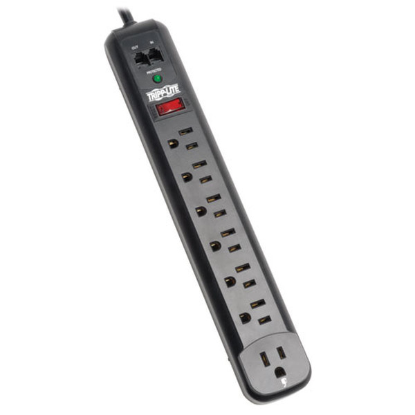 Tripp Lite TLP76RBTEL 7AC outlet(s) 120V 1.8m Black surge protector