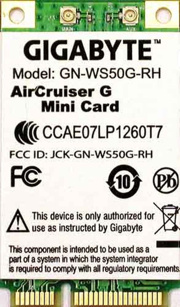 Gigabyte GN-WS50G-RH 54Mbit/s networking card