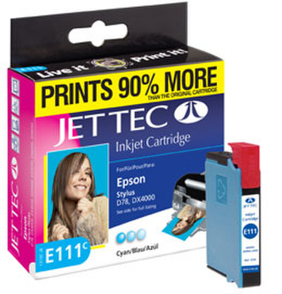 Jet Tec E111C Cyan Inkjet Cartridge Cyan ink cartridge