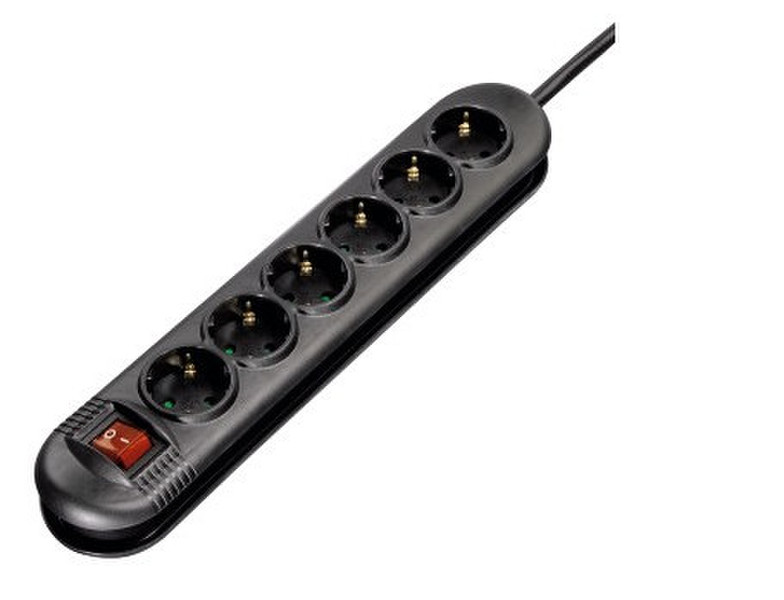 Hama Vis-à-vis 6AC outlet(s) 230V 1.4m Black surge protector