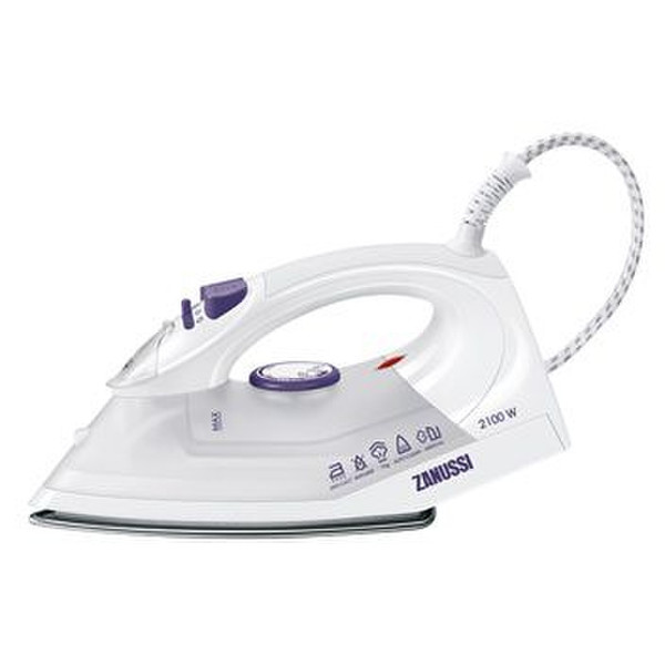 Zanussi ZDB1650 Steam iron 2100Вт Пурпурный, Белый утюг