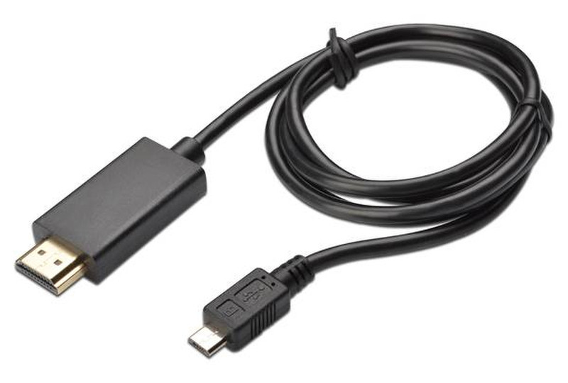 ASSMANN Electronic USB micro B - HDMI type A, 1m 1m Micro-USB HDMI Black video cable adapter
