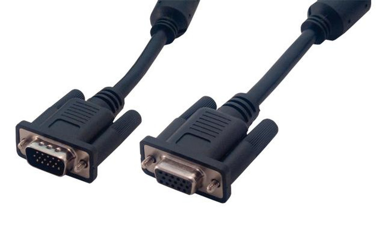 MCL S-VGA HD15 15m 15m VGA (D-Sub) VGA (D-Sub) Black VGA cable