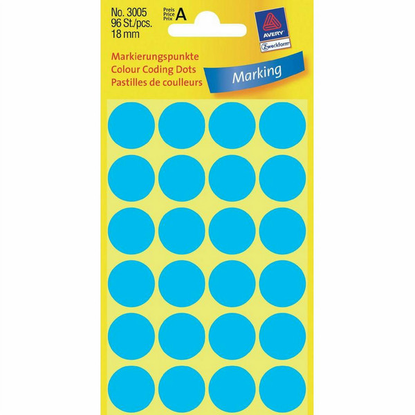 Avery Colour Coding Dots, Blue self-adhesive label