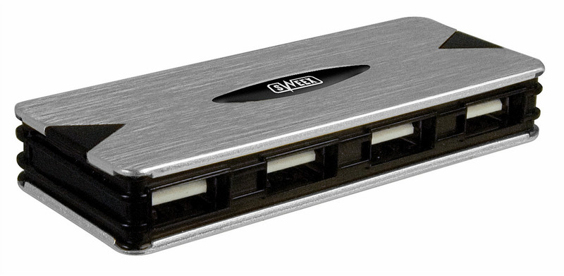 Sweex External 4 Port USB 2.0 HUB 480Mbit/s Black,Silver interface hub