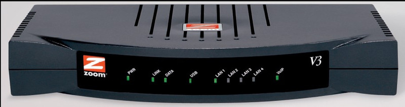Zoom ZoomTel V3 Router/Gateway/Firewall/4-port Switch plus VoIP Schwarz WLAN-Router