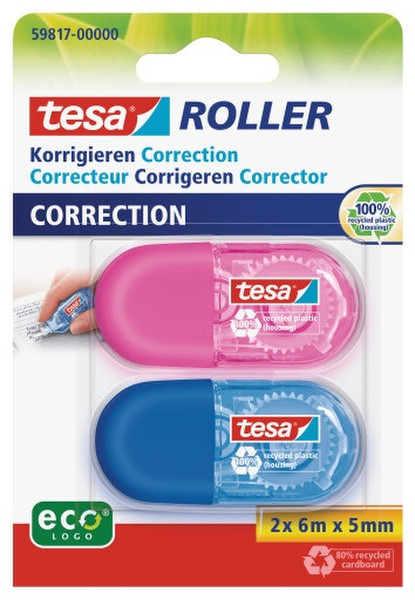 TESA 59817 6m Blue,Pink 2pc(s) correction tape