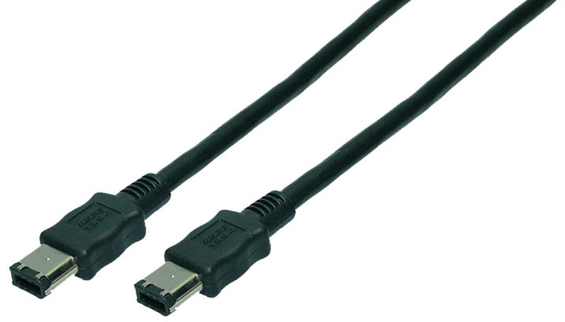 LogiLink FireWire 6p/6p 1.8m 1.8m 6-p 6-p Black firewire cable