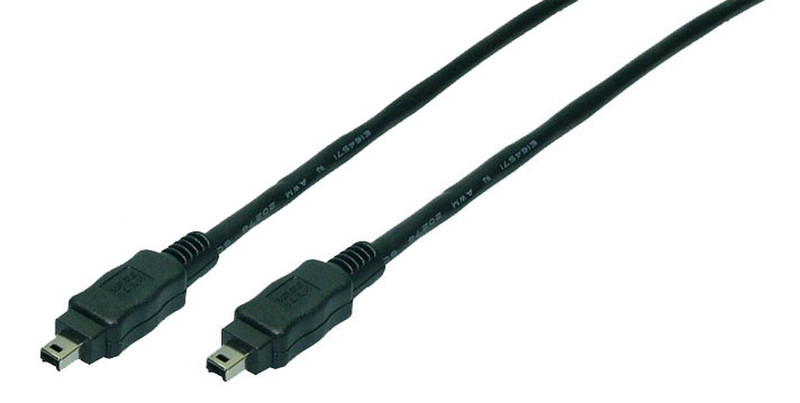 LogiLink FireWire 4p/4p 1.8m 1.8m 4-p 4-p Black firewire cable