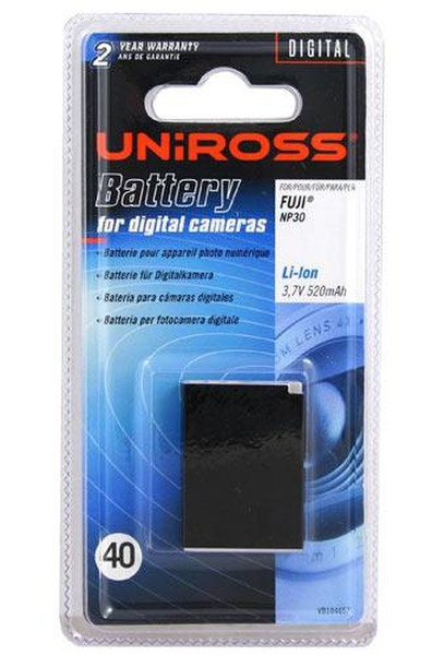 Uniross Digital camera battery VB104657 Литий-ионная (Li-Ion) 520мА·ч 3.7В аккумуляторная батарея