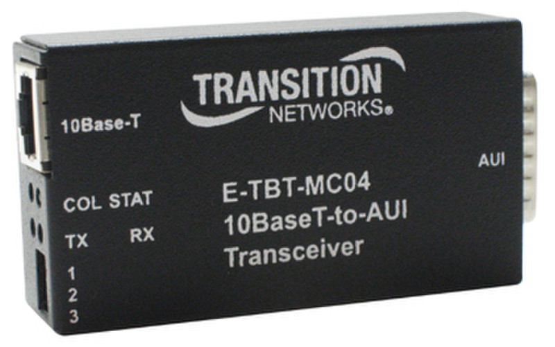 Transition Networks Ethernet 10BASE-T to AUI Transceiver сетевой медиа конвертор