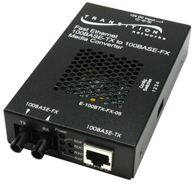 Transition Networks E-100BTX-FX-05 100Мбит/с 1300нм Черный сетевой медиа конвертор