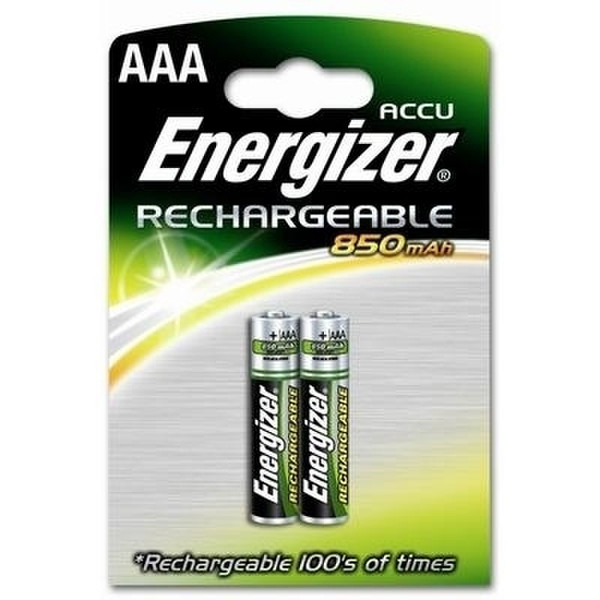 Energizer Rechargeable AAA 2 - pk Никель-металл-гидридный (NiMH) 850мА·ч 1.2В аккумуляторная батарея