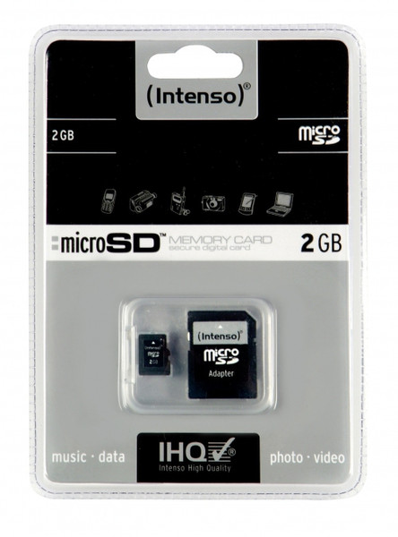 Intenso microSD Card / Adapter, 2 GB 2GB MicroSD Speicherkarte