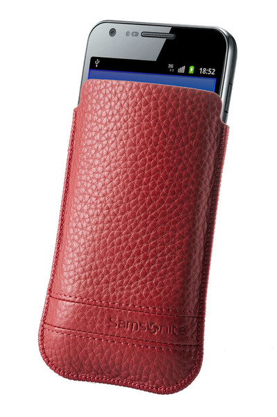 Samsonite Slim Classic Leather Pull case Red