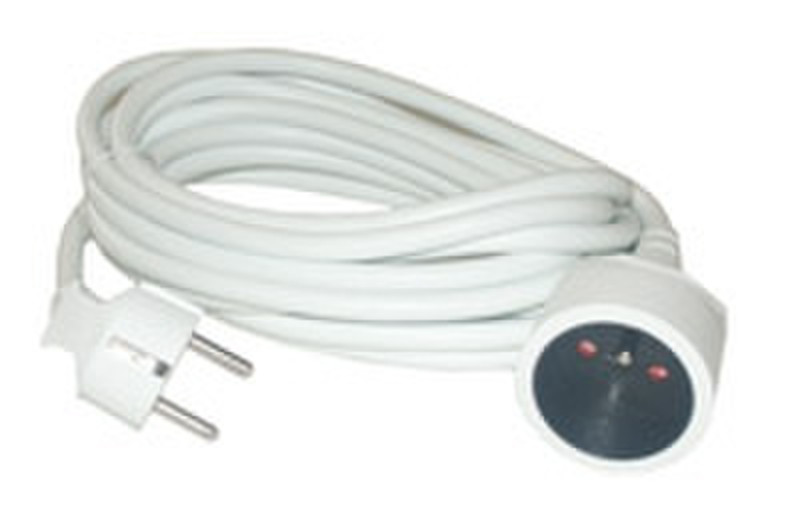 MCL Power Cable 2 poles White 5.0m 5m Schwarz, Weiß Stromkabel