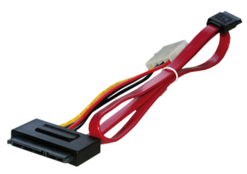 MCL Cable Serial ATA interne avec alimentation 0.3 metre 0.3m Red SATA cable