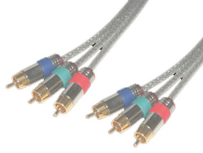 MCL Cordons video YUV RCA hautes qualites translucides gold 10 metres 10м 3 x RCA 3 x RCA компонентный (YPbPr) видео кабель