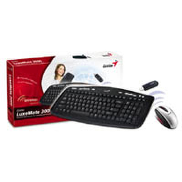 MCL Kit clavier + souris sans fil USB : luxemate 30000 FR RF Wireless Schwarz Tastatur