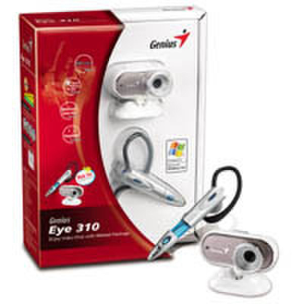 MCL Webcam 300000 pixel + oreillette micro USB 2.0 : Eye 310 640 x 480Pixel Weiß Webcam