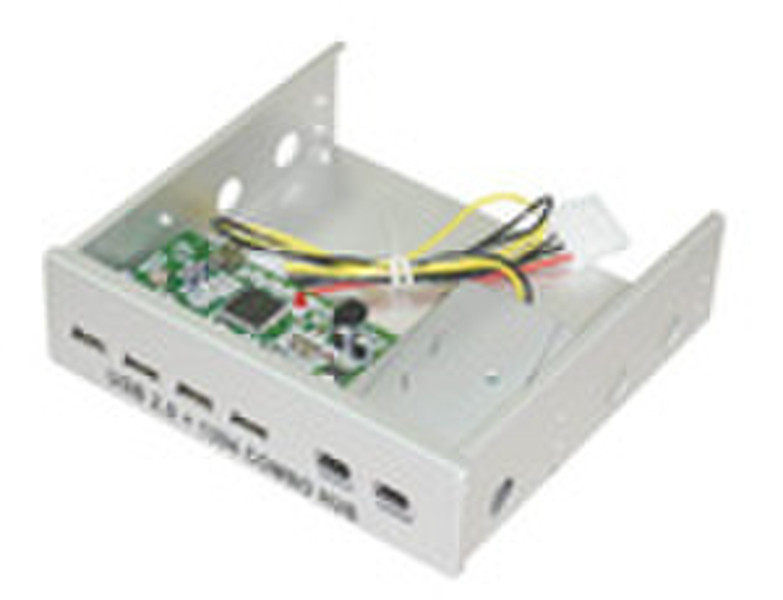 MCL Hub USB 2.0 4 ports + repeteur Fire wire 2 ports de facade White interface hub
