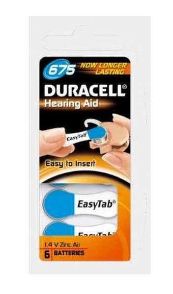 Duracell DA675N6 Zinc-Air 1.4В батарейки