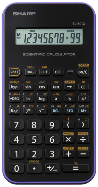 Sharp EL501XBVL Pocket Scientific calculator Black,Violet calculator