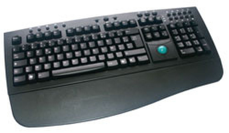 MCL Clavier noir USB avec trackball integre USB Schwarz Tastatur