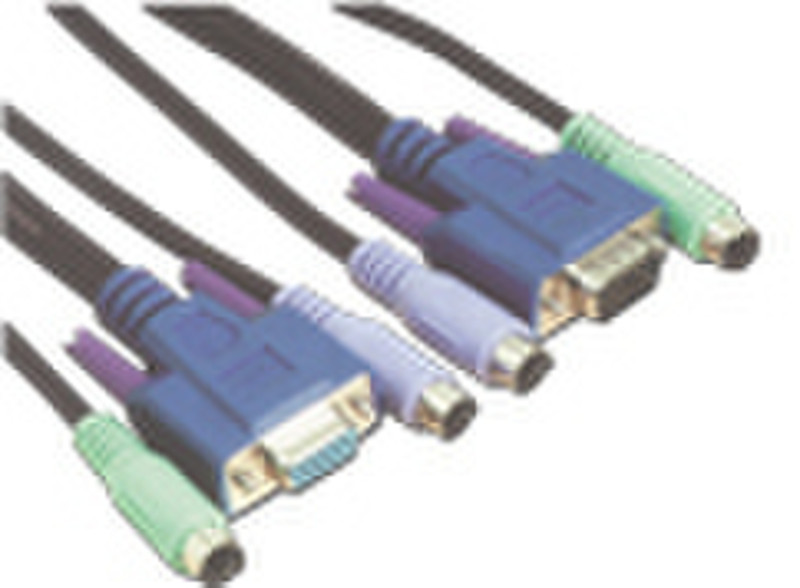 MCL CABLE KVM HD15M/F, MD6M/M, MD6M/M 6.0m 6m Tastatur/Video/Maus (KVM)-Kabel