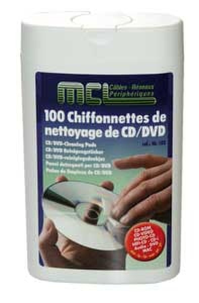 MCL 100 chiffonnettes de nettoyage de CD/DVD CD's/DVD's Equipment cleansing wet & dry cloths