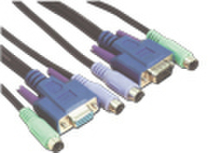 MCL CABLE KVM HD15M/F, MD6M/M, MD6M/M 2.0m 2m Tastatur/Video/Maus (KVM)-Kabel