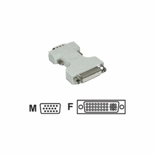 MCL Adaptateurs DVI-I vers HD15 (VGA) DVI-I Femelle / HD15 Male DVI-I VGA (D-Sub) Белый кабельный разъем/переходник