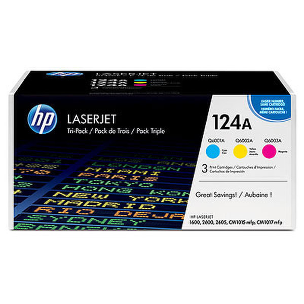 HP 124A Cyan/Magenta/Yellow Cartridge 2000pages Cyan,Magenta,Yellow