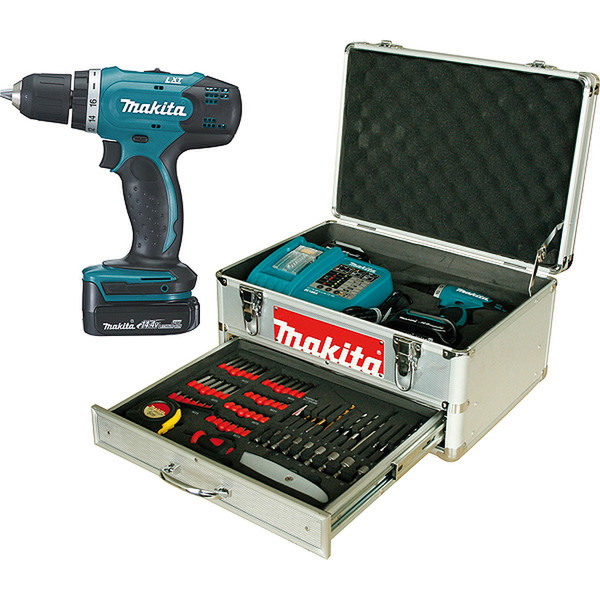 Makita BDF343RHEX5 Дрель с рукояткой пистолетного типа Литий-ионная (Li-Ion) 1.3А·ч 1400г Черный, Синий аккумуляторная комби-дрель