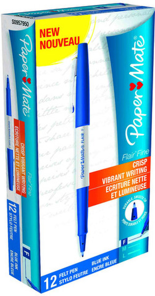 Papermate Flair Fine Fine Синий 12шт капиллярная ручка